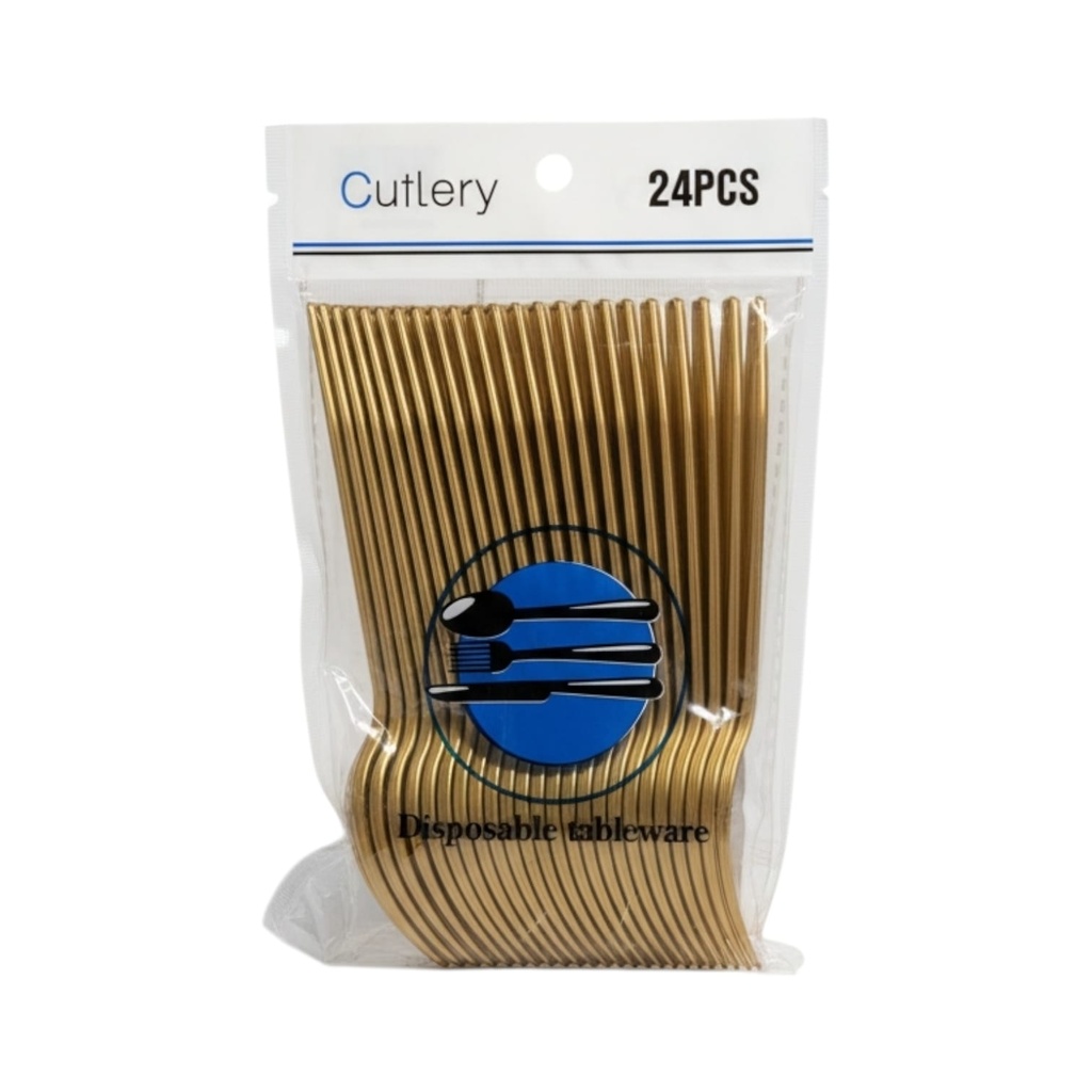 Fun Fiesta 24ct plastic forks Gold
