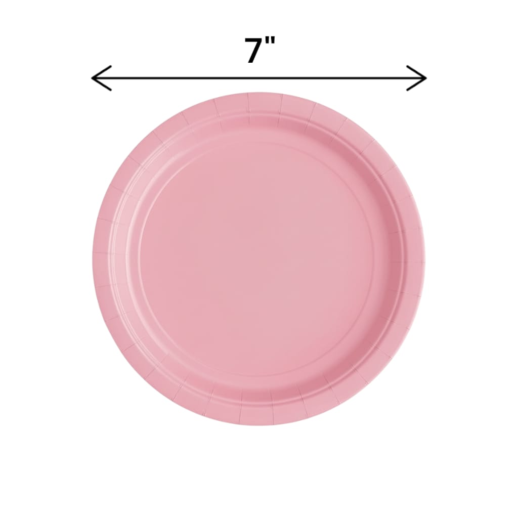 Fun Fiesta 20ct 7" Paper Plates, Light pink