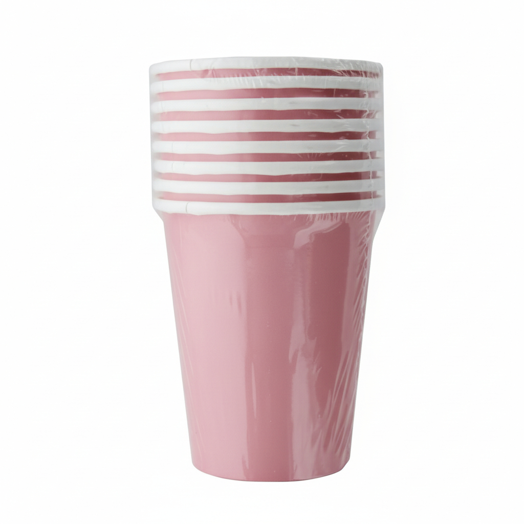 Fun Fiesta 8ct 9oz paper Cups Light pink
