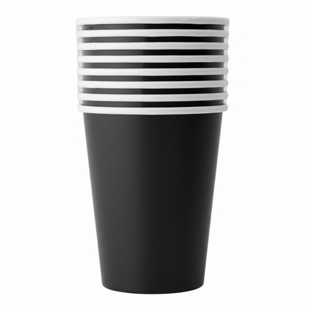 Fun Fiesta 8ct 9oz paper Cups Black