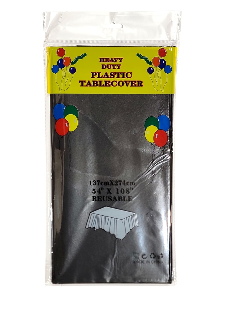 Fun Fiesta 54*108" Plastic table cover Black