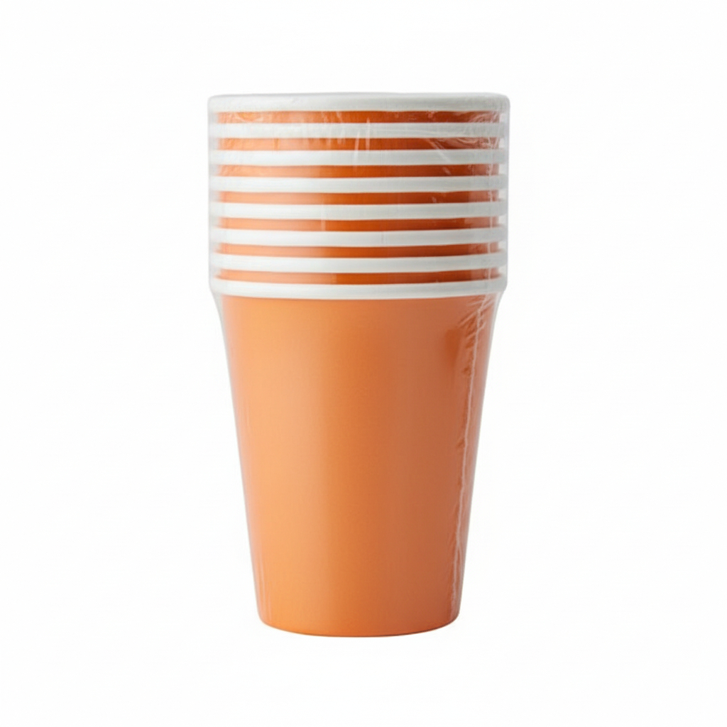 Fun Fiesta 8ct 9oz paper Cups Orange