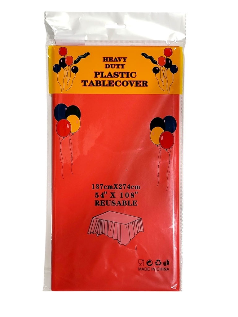 Fun Fiesta 54*108" Plastic table cover, Red