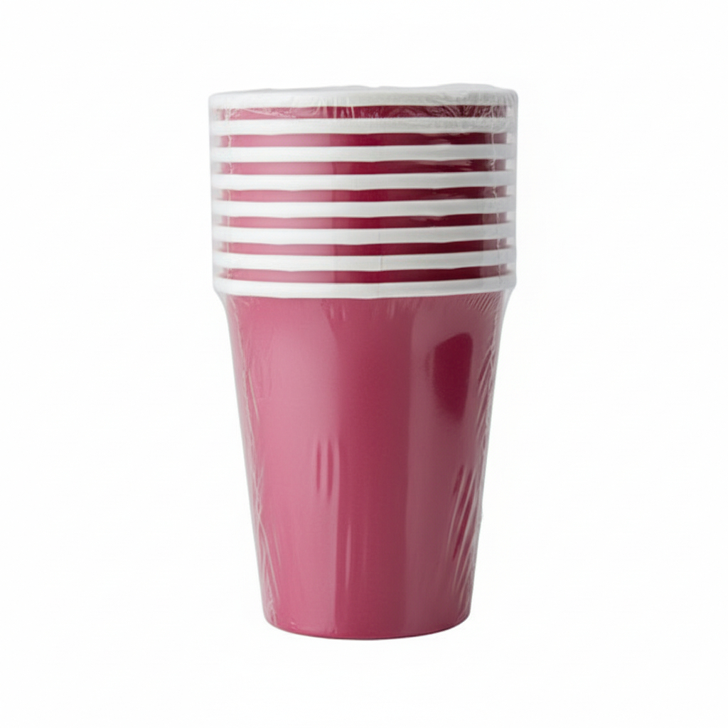 Fun Fiesta 8ct 9oz paper Cups, Fuchsia