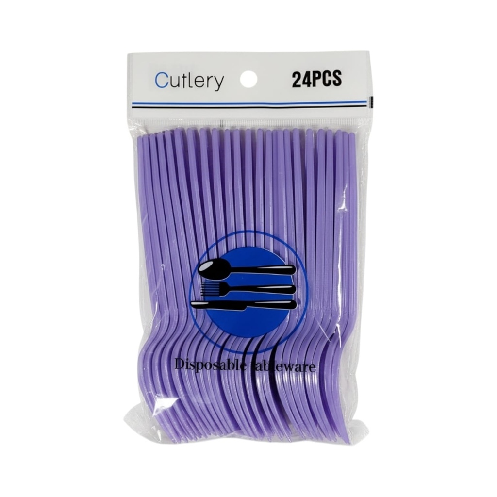 Fun Fiesta 24ct plastic forks, Light Purple