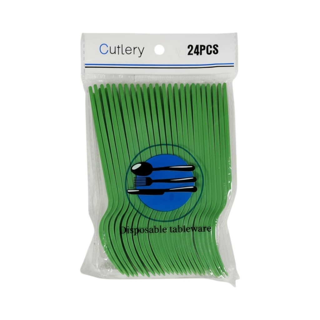 Fun Fiesta 24ct plastic forks, Emerald Green