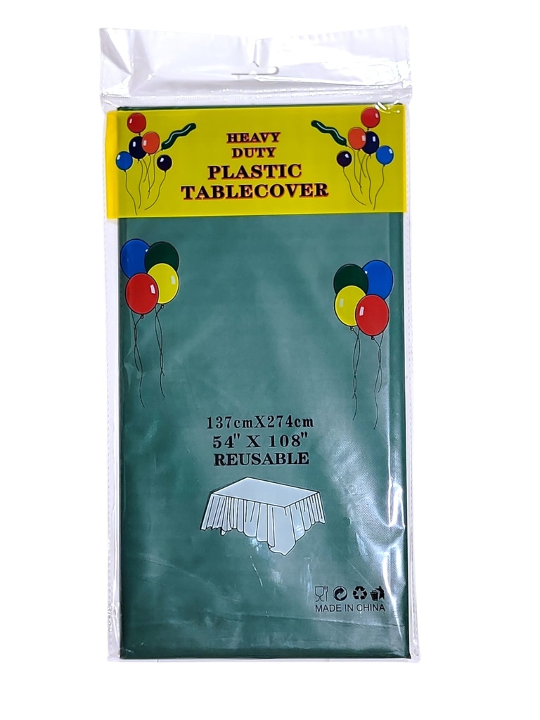 Fun Fiesta 54*108" Plastic table cover, Emerald Green