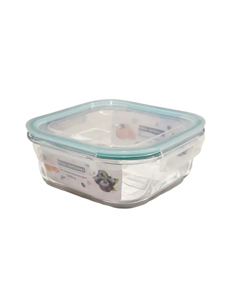 1200ml Lunch Glass Container w/lid square