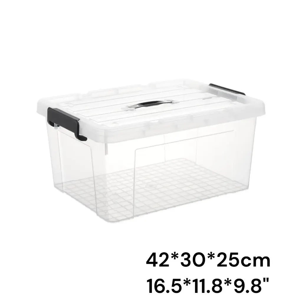 Latching Plastic storage box 16.5*11.8*9.8"