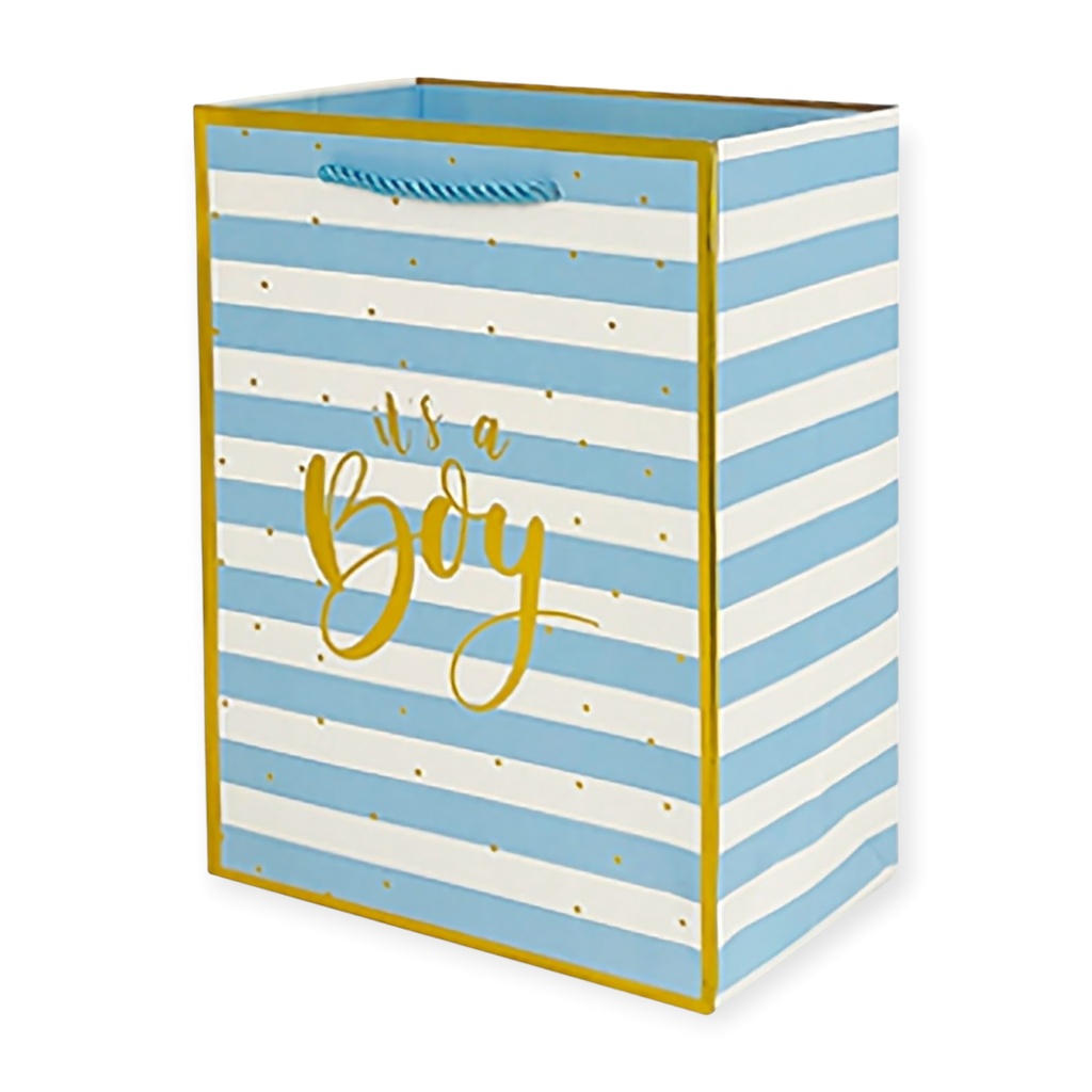 It's A boy Jumbo Gift Bag Blue Stripe