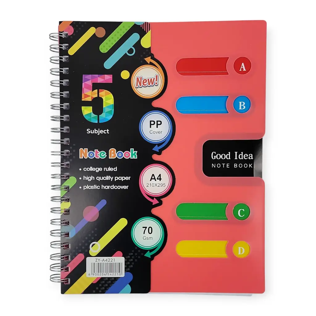 A4 210*295 5 subject notebook