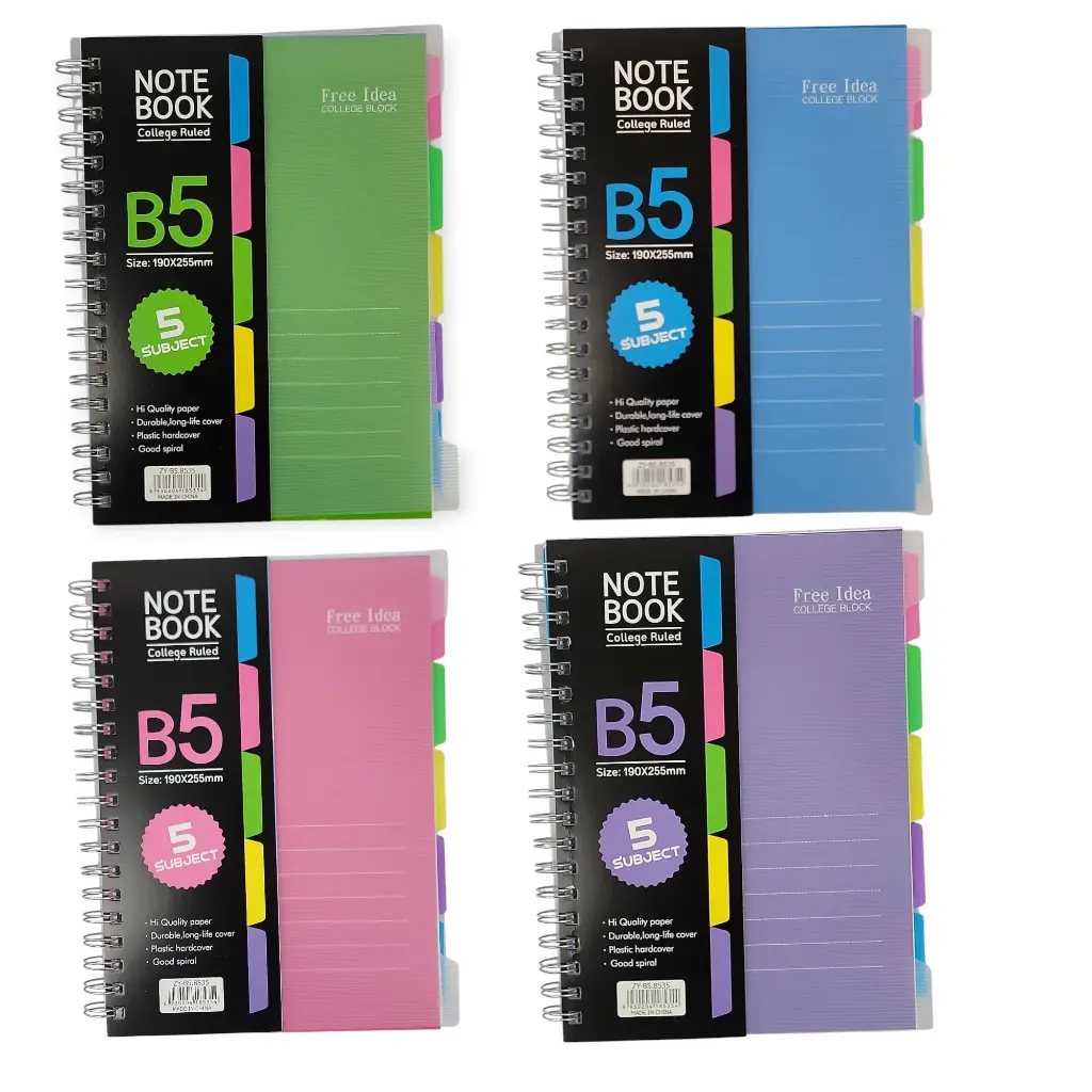 B5 NoteBook College Ruled 190*255mm