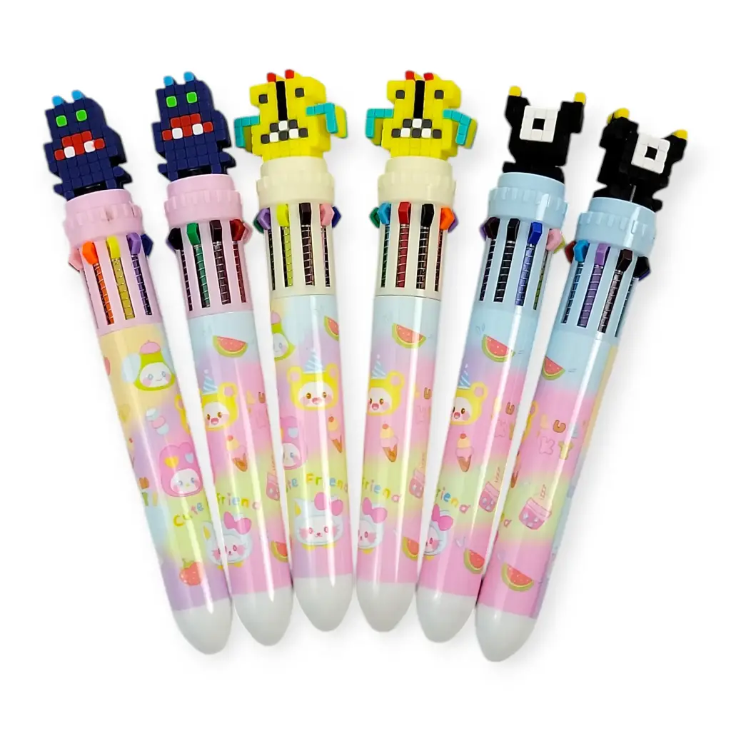 Pixel Robots Themed colourful Pens