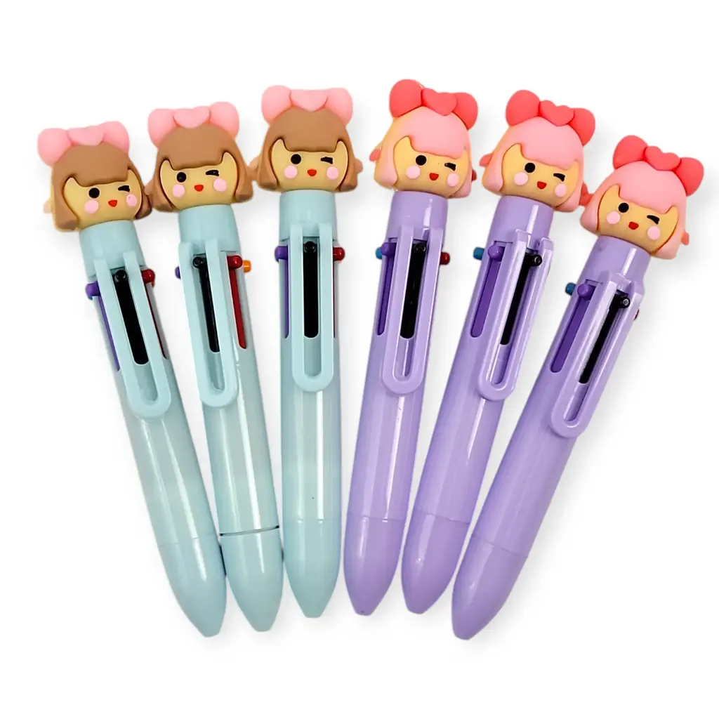 Cute Little Girl Themed Colourful Set of Pens