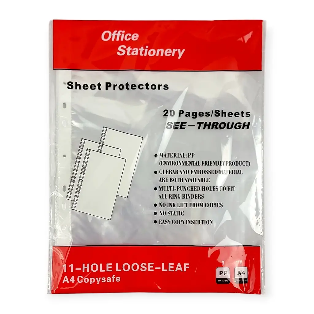 Sheet Protectors (20 pages /sheet)