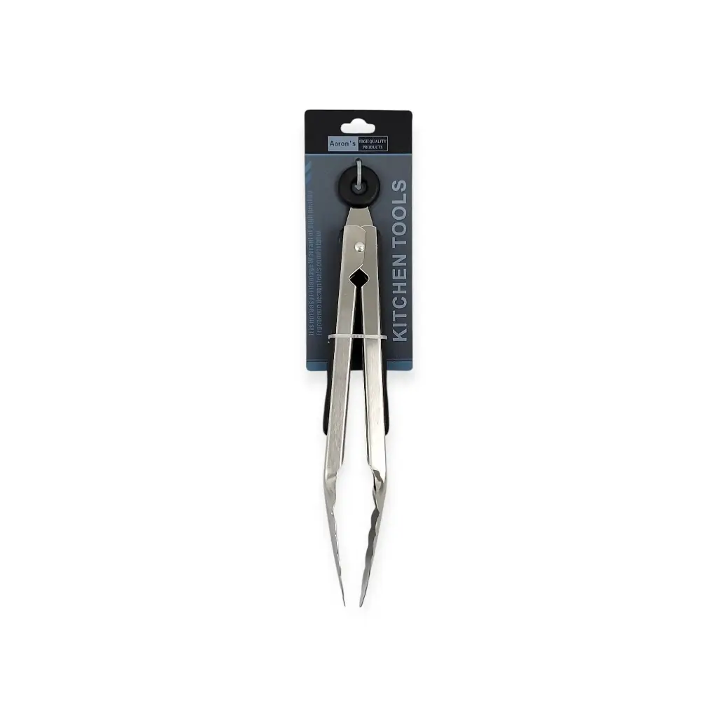 7" S/S Tongs w/ Rubber Cushion & Pull-lock