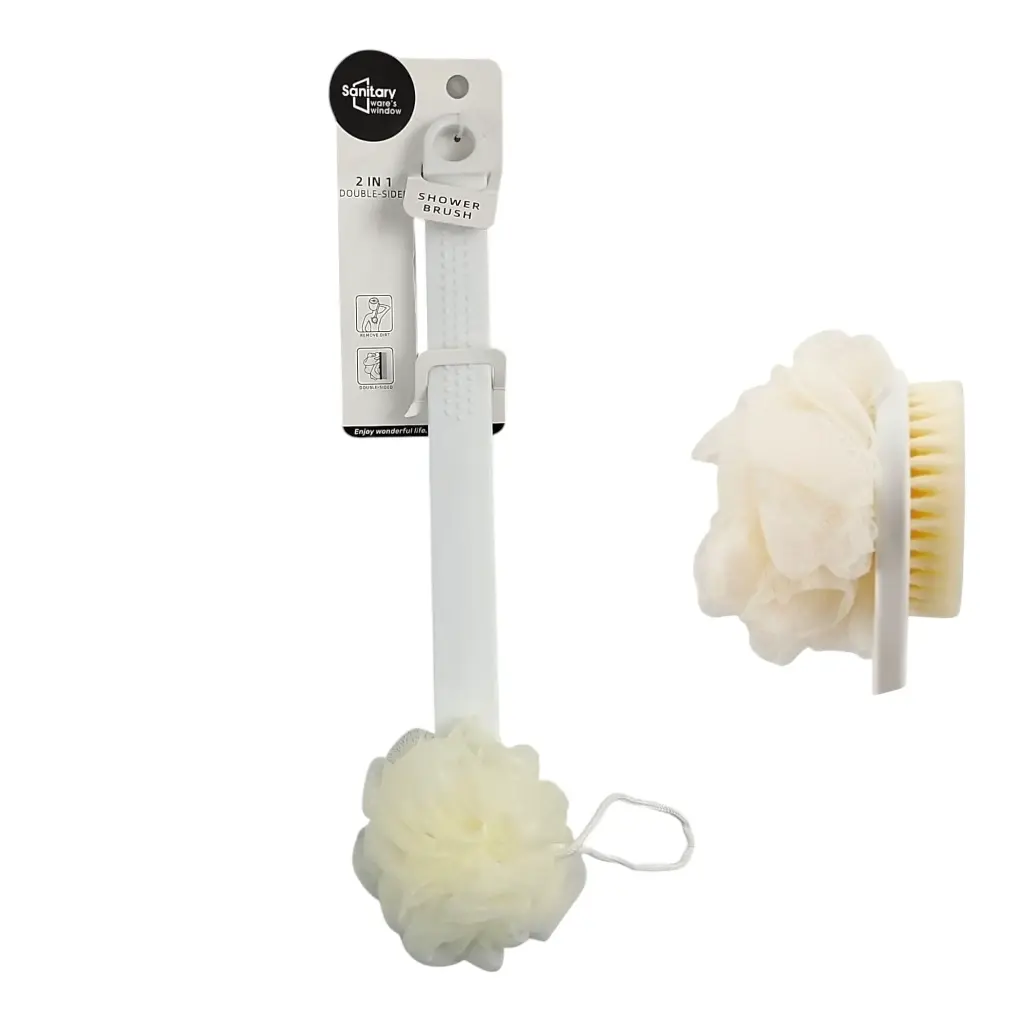 Two in One Body Scrub with white Handle 