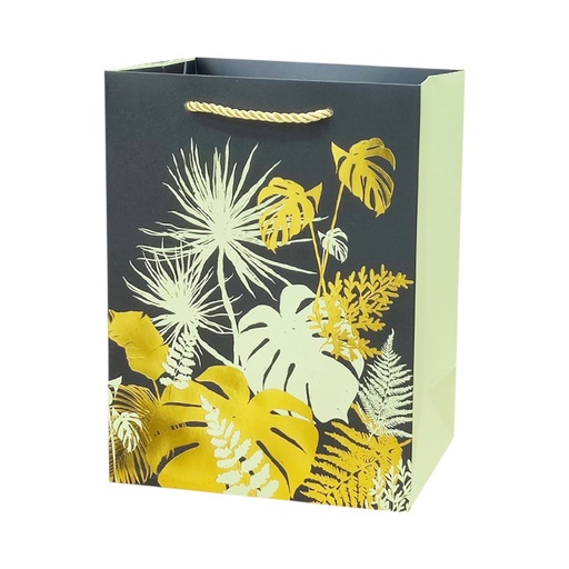 Monstera Leave Large Gift Bag Silver