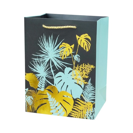 Monstera Leave Large  Gift Bag Blue