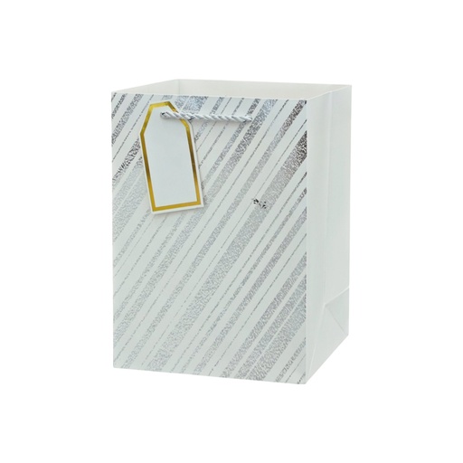 Glitter Glitz Medium Gift Bag White