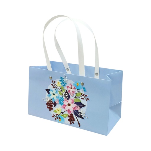  Straw Handle Large Gift Bag Baby Blue
