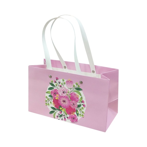  Straw Handle Large Gift Bag Pink