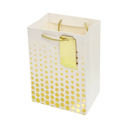 Hot-Stamped Dots Large Gift Bag - Gold