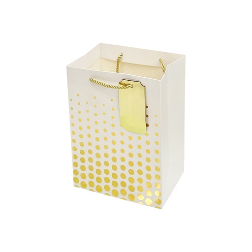 Hotstamped Dots Medium Gift Bag Gold