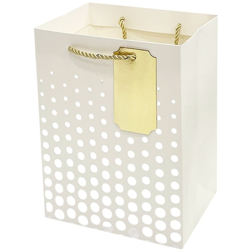 Hot-Stamped Dots Jumbo Gift Bag - White