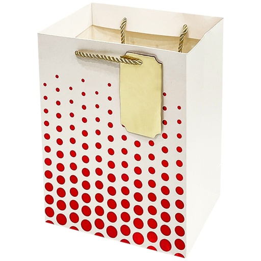 Hot-Stamped Dots Jumbo Gift Bag - Red