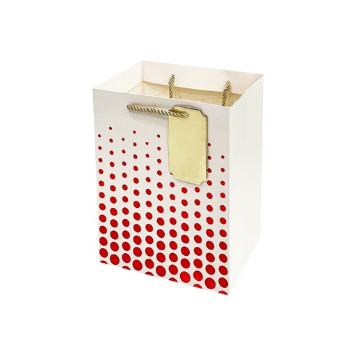 Hot-Stamped Dots Medium Gift Bag - Red