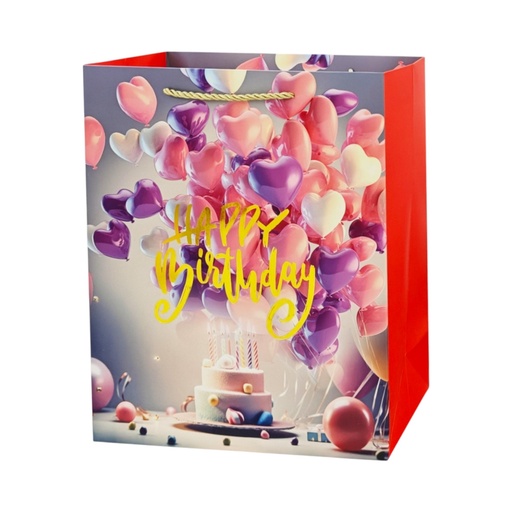 Balloon Fun HBD Large Gift Bag Purple