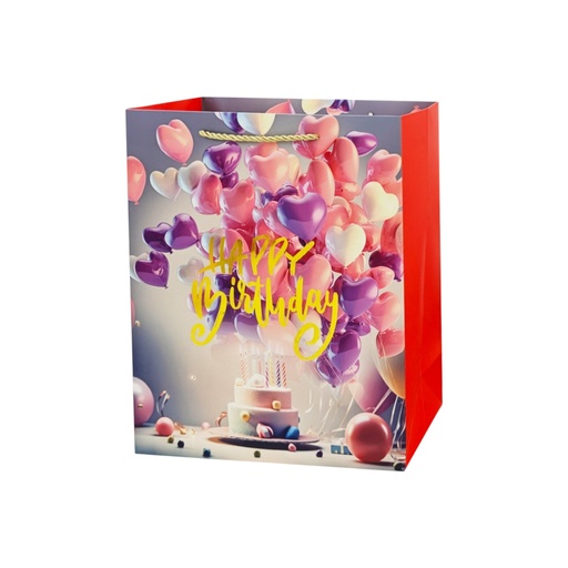 Balloon Fun HBD Medium Gift Bag Purple