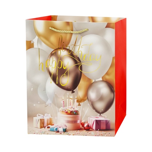 Balloon Fun HBD Large Gift Bag Gold