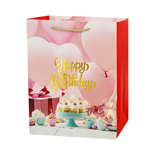 Balloon Fun HBD Large Gift Bag Pink