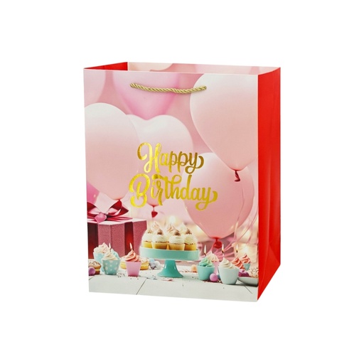 Balloon Fun HBD Medium Gift Bag Pink