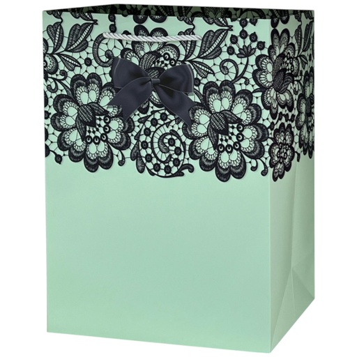 Bow Tie Floral Jumbo Gift Bag Light Blue