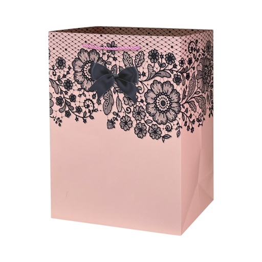 Bow Tie Floral Large Gift Bag Pink