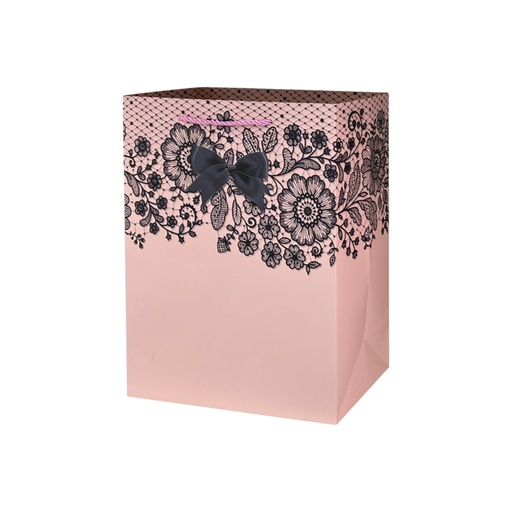 Bow Tie Floral Medium Gift Bag Pink