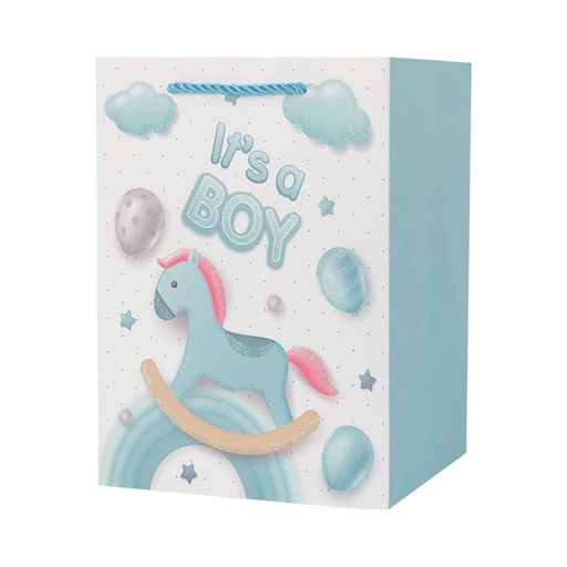 It's A boy Large Gift bag Blue Pony