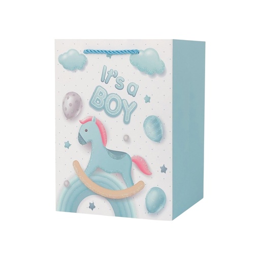 It's A boy Medium Gift bag Blue Pony