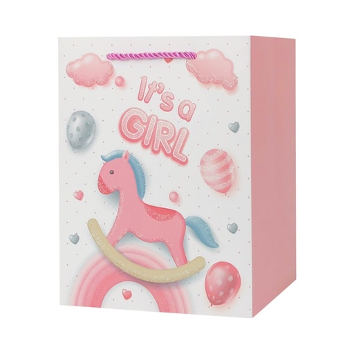 It's A girl Large Gift Bag Pink Pony