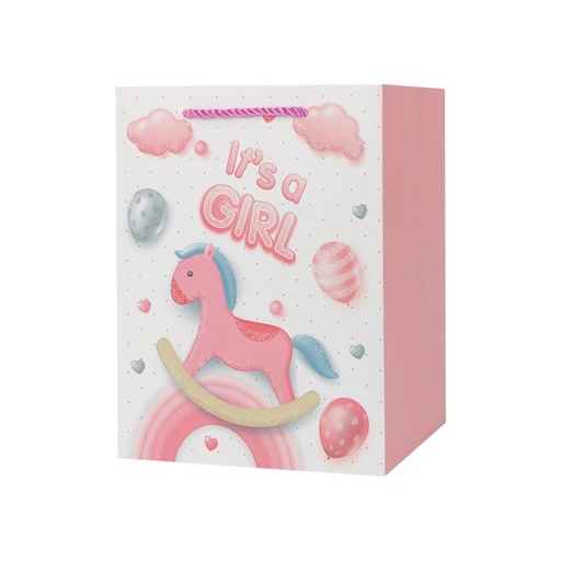 It's A girl Medium Gift Bag Pink Pony