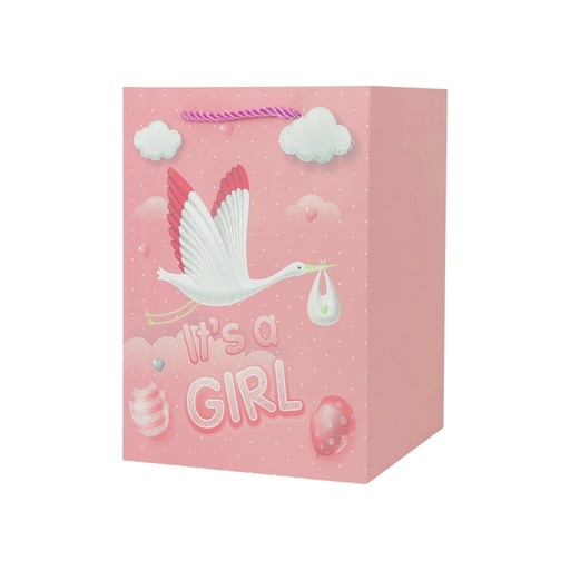 It's A Girl Medium Gift Bag Pink Swan