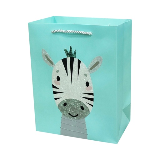 Baby Zebra Large Gift Bag Blue