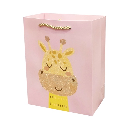 Baby Giraf Large Gift Bag Pink
