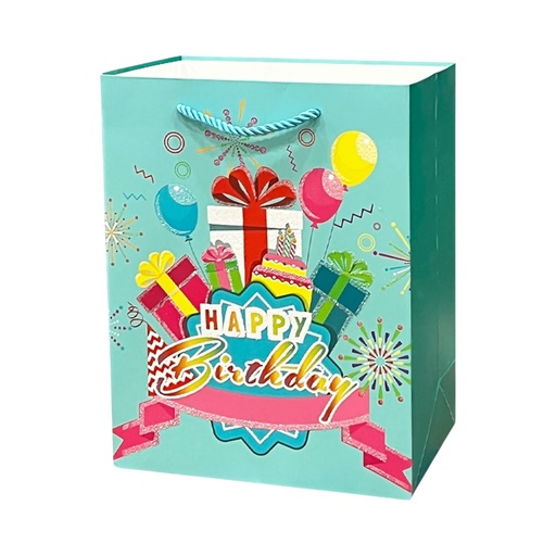 HBD  Large Gift Bag Blue Prest