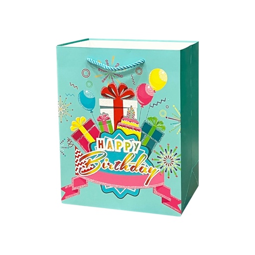 HBD Medium Gift Bag Blue Prest