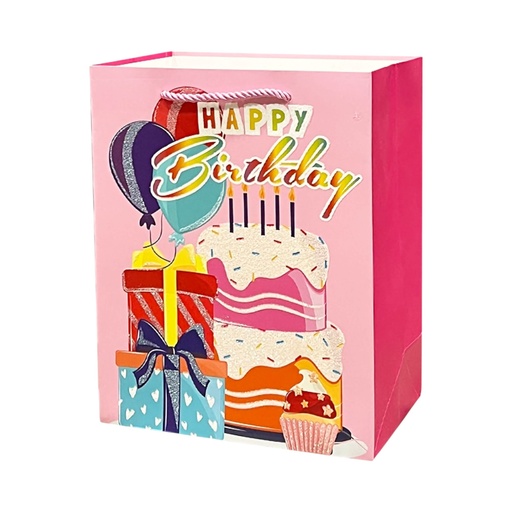 HBD Large Gift Bag Pink Cake Time