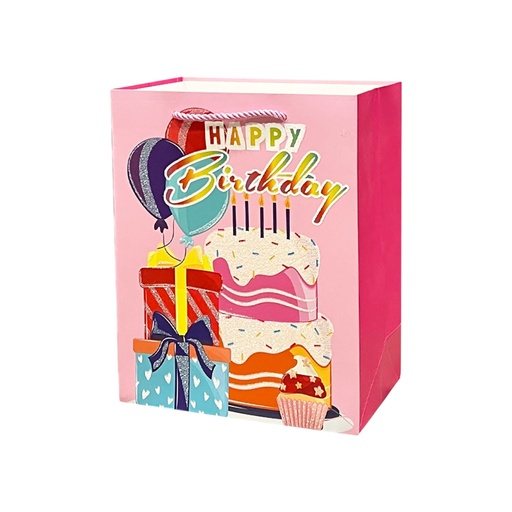 HBD Medium Gift Bag Pink Cake Time